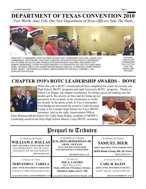 PATRIOT BULLETIN - Military Order of the Purple Heart