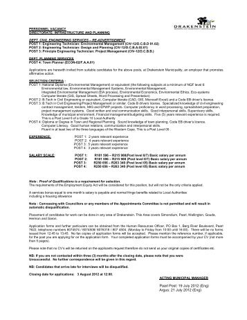 Paarl Post: 19 July 2012 (Eng) - Drakenstein municipality