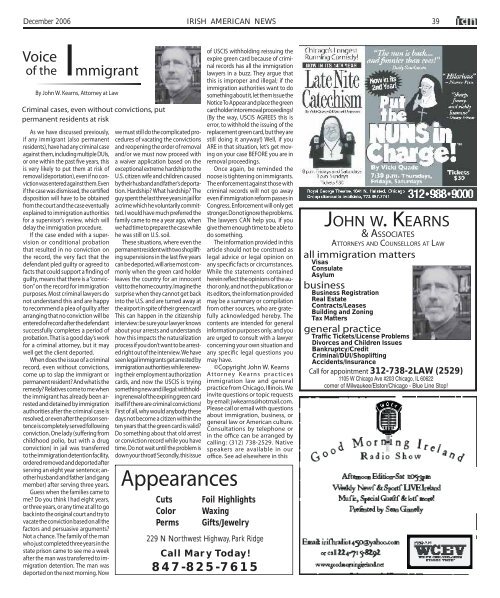 December 2006 - Irish American News