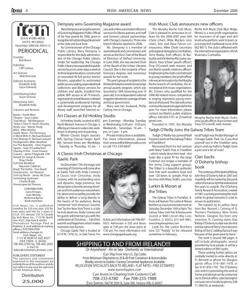 December 2006 - Irish American News