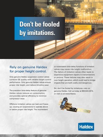 Don't be fooled by imitations. Don't be fooled by imitations. - Haldex