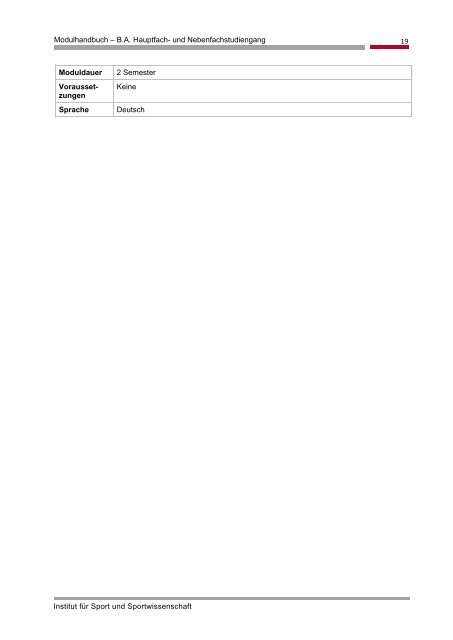 Modulhandbuch - Institut fÃ¼r Sport und Sportwissenschaft