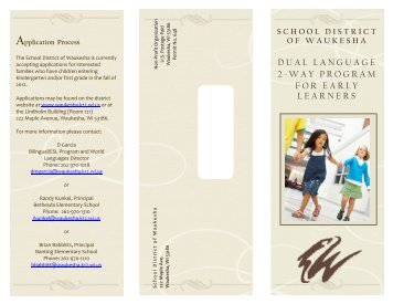 Dual Language Program Brochure - Waukesha School District
