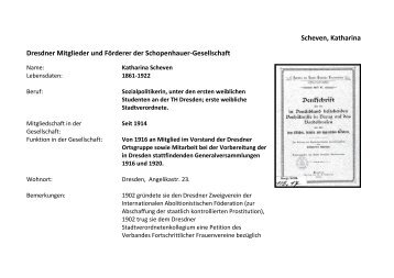 Scheven, Katharina Dresdner Mitglieder und FÃ¶rderer ... - Webable.de
