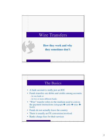 Wire Transfers (PowerPoint Presentation)
