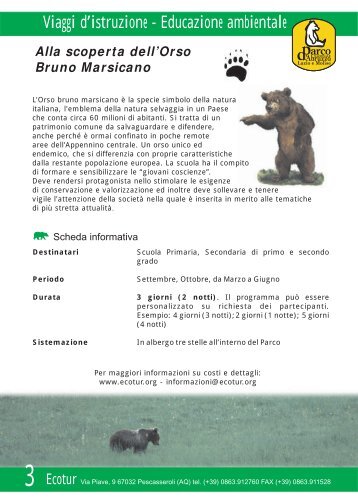 Alla scoperta dell'Orso bruno marsicano - Parco Nazionale d ...