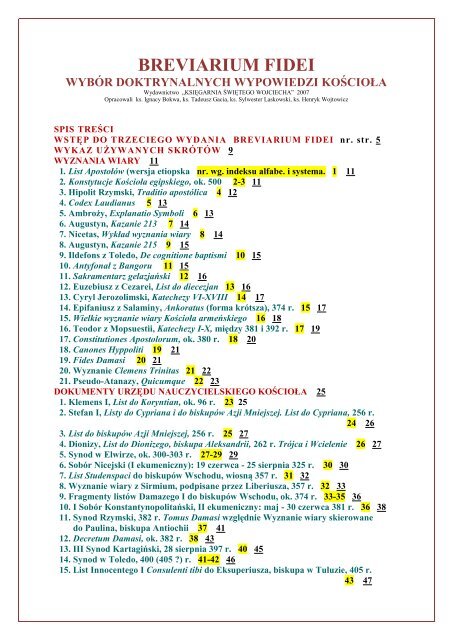 BREVIARIUM FIDEI