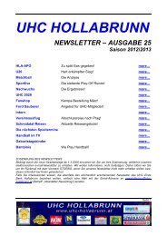 Newsletter 25 - UHC-Hollabrunn