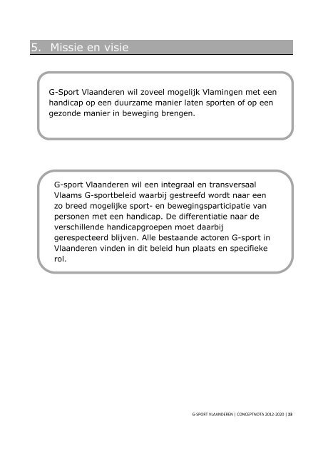 G-sport Vlaanderen Conceptnota 2012-2020 - Vlaamse ...