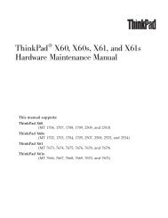 ThinkPad X60, X60s, X61, and X61s Hardware Maintenance Manual