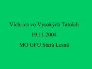 Orkán vo Vysokých Tatrách 19.11.2004 MO GFÚ Stará Lesná