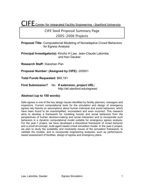 Research Proposal - Engineering Informatics Group - Stanford ...