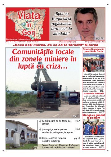 Comunităţile locale din zonele miniere în luptă cu criza... - Viata in Gorj