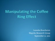 Leandra Boucheron, Manipulating the Coffee Ring Effect