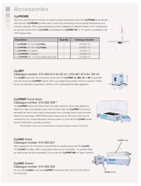 DigiPREP Digestion Systems brochure pdf - Qmx Laboratories Ltd