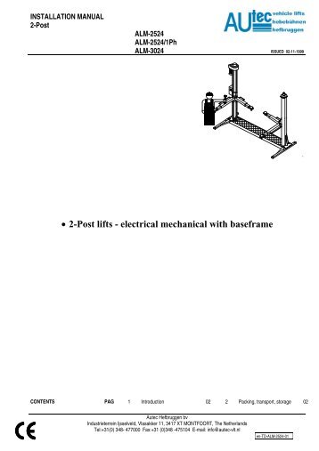 2-Post lifts - Autec-VLT Automotive Equipment