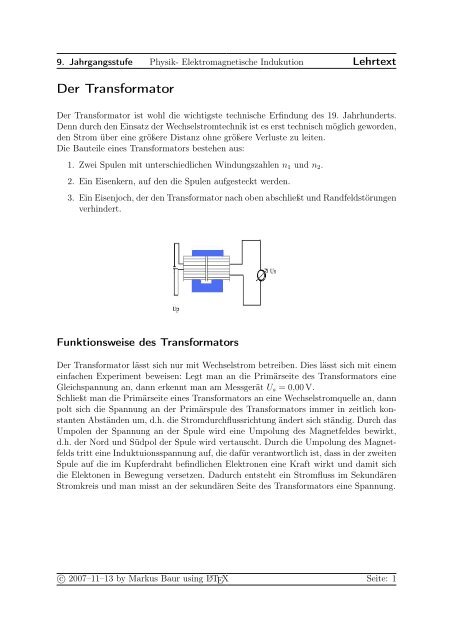 Der Transformator - Treminer.de