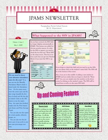 JPAMS NEWSLETTER - Tangipahoa Parish Schools