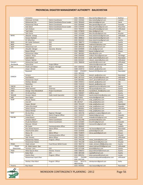 Balochistan - NDMA