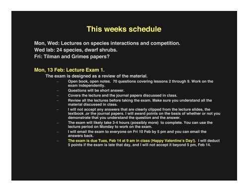 Lectures on species interactions and competition