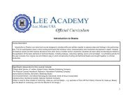 Introduction to Drama - Lee Academy