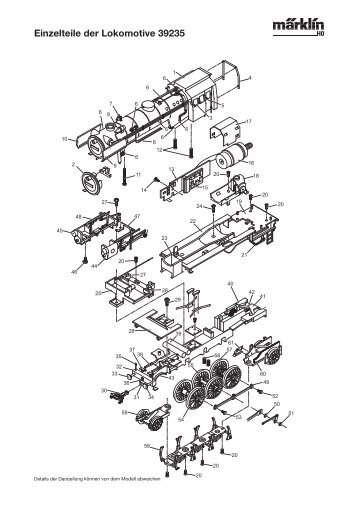 Einzelteile der Lokomotive 39235