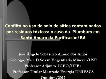 Conflito no uso do solo de sÃ­tios contaminados por resÃ­duos ... - Cetem