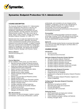 Symantec Endpoint Protection 12.1: Administration - HP