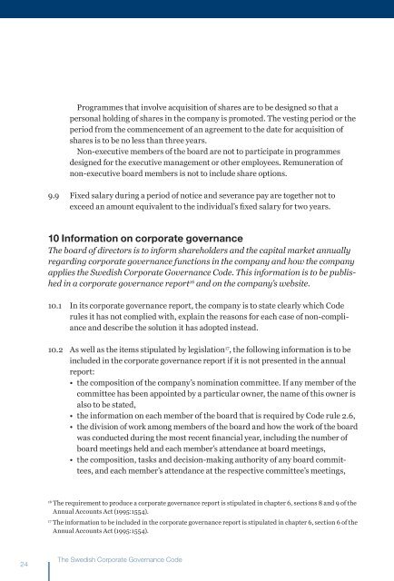 The Swedish Corporate Governance Code - Eniro