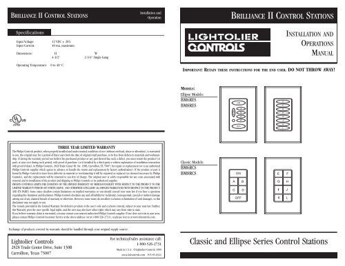 Classic and Ellipse Series Control Stations - Philips Lighting Controls