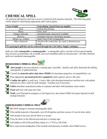 Chemical Spill Guide - Environmental Health & Safety