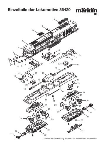 Ersatzteil-Liste märklin 36420 Ludmilla Baureihe 232 Diesellokmotive