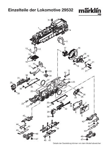 Einzelteile der Lokomotive 29532