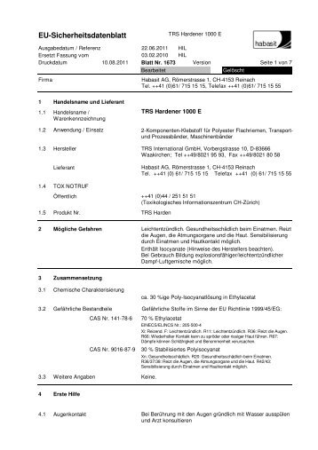 EU-Sicherheitsdatenblatt - Habasit