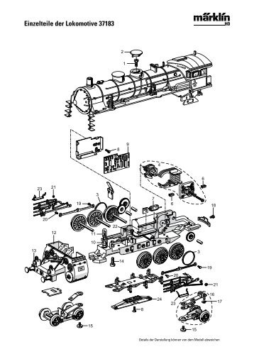 Einzelteile der Lokomotive 37183