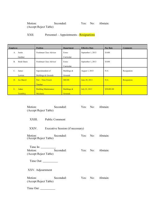 BOARD OF EDUCATION - Northern Adirondack CSD