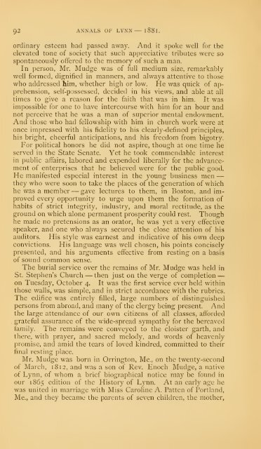 History of Lynn, Essex County, Massachusetts, including Lynnfield ...