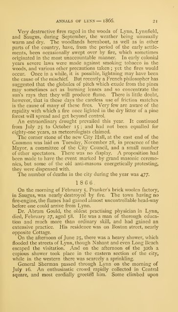 History of Lynn, Essex County, Massachusetts, including Lynnfield ...