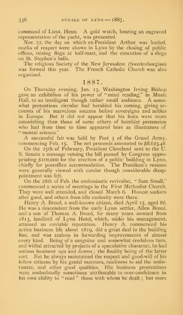 History of Lynn, Essex County, Massachusetts, including Lynnfield ...