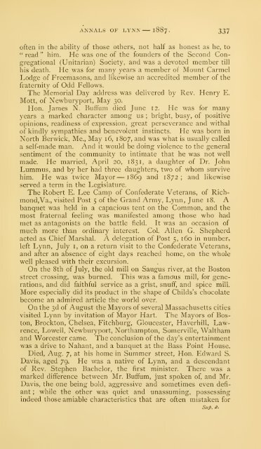 History of Lynn, Essex County, Massachusetts, including Lynnfield ...