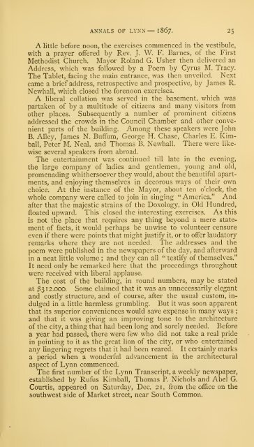 History of Lynn, Essex County, Massachusetts, including Lynnfield ...