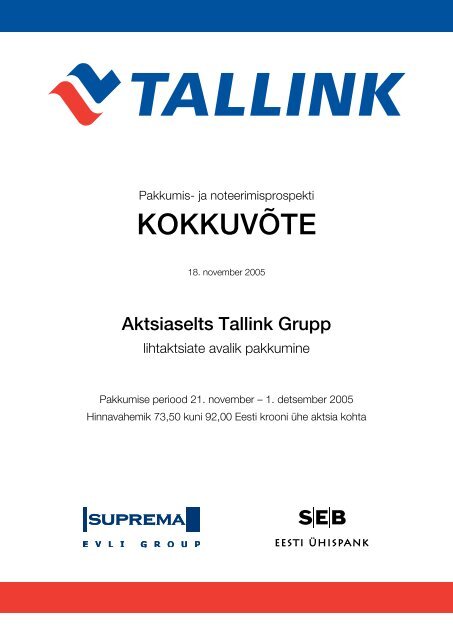 Kokkuvote Nasdaq Omx Baltic