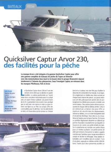 Essai bateau 230 Arvor - Magazine - Quicksilver Boats