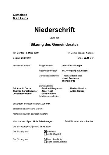 Protokoll vom 2.3.2009 (29 KB) - .PDF - Natters