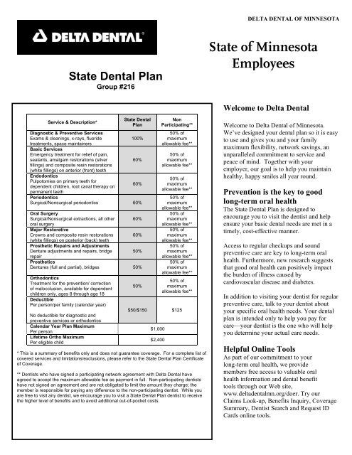 State Dental Plan - Delta Dental Of Minnesota