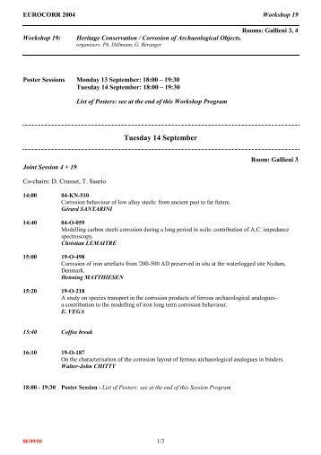 Heritage Conservation / Corrosion of Archaeological Objects