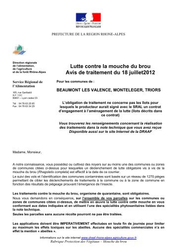 lutte contre la mouche du Brou avis 18juillet2012