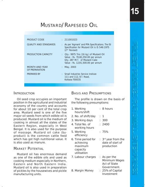 MUSTARD/RAPESEED OIL - Dc Msme