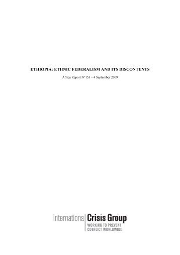 ethiopia: ethnic federalism and its discontents - International Crisis ...