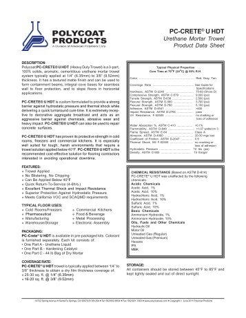 PC-Crete U - trowel product data sheet v4 - Polycoat Products